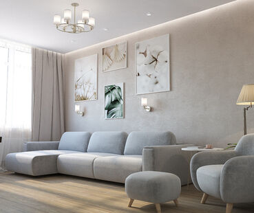 Фото № 1: Дизайн-проект двухкомнатной квартиры 67.19  м² Стиль Минимализм для ЖК А101