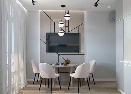 Фото № 3: Дизайн-проект двухкомнатной квартиры 67.19  м² Стиль Минимализм для ЖК А101