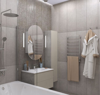 Фото № 5: Дизайн-проект двухкомнатной квартиры 67.19  м² Стиль Минимализм для ЖК А101