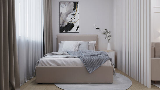 Фото № 1: Дизайн-проект однокомнатной квартиры 45.03  м² Скандинавский стиль для ЖК Серебряные Росы