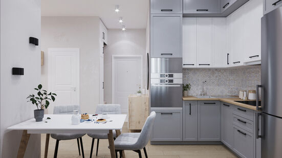 Фото № 5: Дизайн-проект однокомнатной квартиры 45.03  м² Скандинавский стиль для ЖК Серебряные Росы