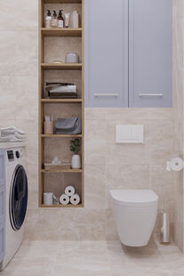 Фото № 2: Дизайн-проект однокомнатной квартиры 45.03  м² Скандинавский стиль для ЖК Серебряные Росы