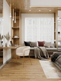 Фото № 1: Дизайн-проект четырехкомнатной квартиры 94.9  м² Современный стиль для ЖК Западный Порт