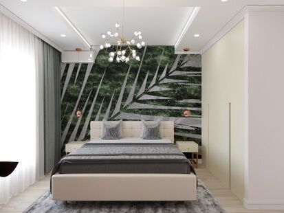 Фото № 3: Дизайн-проект трехкомнатной квартиры 86.9  м² стиль Модернизм для ЖК Мещерский Лес