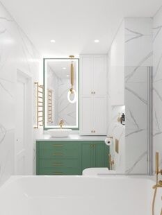 Фото № 4: Дизайн-проект трехкомнатной квартиры 86.9  м² стиль Модернизм для ЖК Мещерский Лес