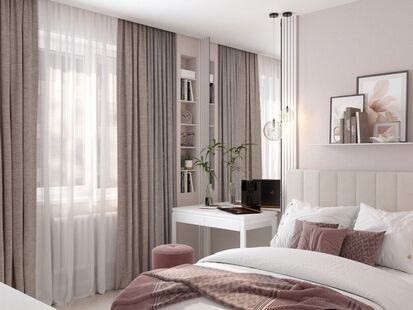 Фото № 2: Дизайн-проект трехкомнатной квартиры 65.16  м² стиль Модернизм для ЖК Царицыно