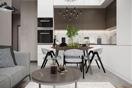 Фото № 5: Дизайн-проект двухкомнатной квартиры 48.0  м² Стиль Модернизм для ЖК Хорошевский