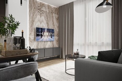 Фото № 4: Дизайн-проект двухкомнатной квартиры 48.0  м² Стиль Модернизм для ЖК Хорошевский