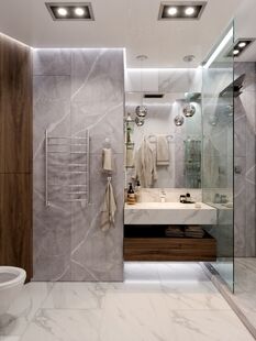 Фото № 3: Дизайн-проект двухкомнатной квартиры 72.8  м² Стиль Модернизм для ЖК Опалиха