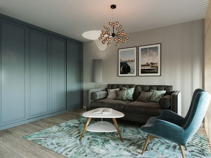 Фото № 5: Дизайн-проект однокомнатной квартиры 27.0  м² стиль Модернизм для ЖК в г. Самара