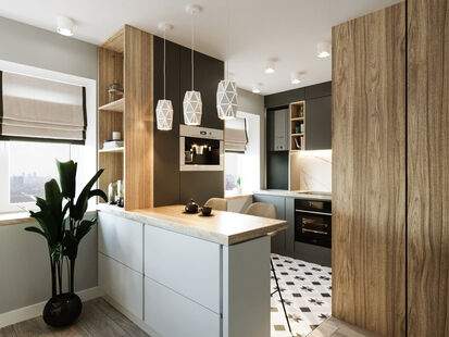 Фото № 3: Дизайн-проект однокомнатной квартиры 27.0  м² стиль Модернизм для ЖК в г. Самара