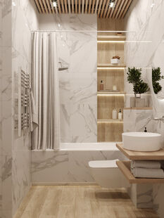 Фото № 6: Дизайн-проект квартиры-студии 27.5  м² Стиль Модернизм для ЖК Символ