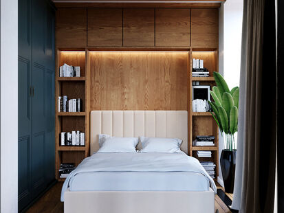 Фото № 4: Дизайн-проект однокомнатной квартиры 44.85  м² Стиль Модернизм для ЖК Невский