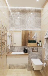 Фото № 6: Дизайн-проект однокомнатной квартиры 44.85  м² Стиль Модернизм для ЖК Невский