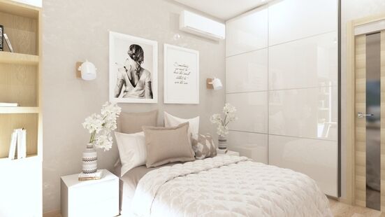 Фото № 5: Дизайн-проект однокомнатной квартиры 33.87  м² Стиль Модернизм для ЖК Водный