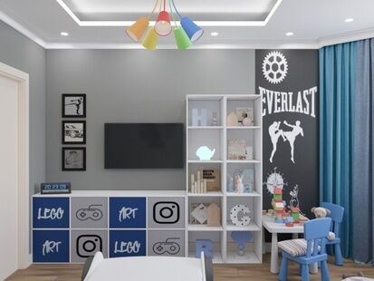 Фото № 5: Дизайн-проект четырехкомнатной квартиры 87.5  м² стиль Модернизм для ЖК Московский