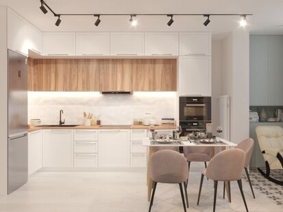 Фото № 1: Дизайн-проект трехкомнатной квартиры 71.1  м² Современный стиль для ЖК Инновация