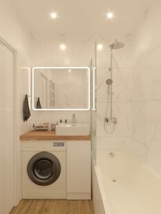 Фото № 5: Дизайн-проект трехкомнатной квартиры 71.1  м² Современный стиль для ЖК Инновация