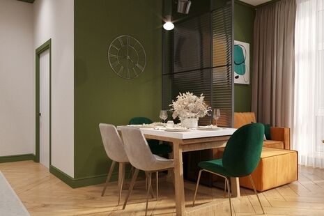 Фото № 5: Дизайн-проект трехкомнатной квартиры 72.5  м² Стиль Фьюжн для ЖК Манифест