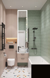 Фото № 6: Дизайн-проект трехкомнатной квартиры 72.5  м² Стиль Фьюжн для ЖК Манифест