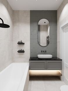 Фото № 2: Дизайн-проект трехкомнатной квартиры 71.8  м² стиль Модернизм для ЖК Датский квартал