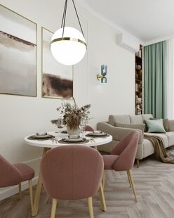 Фото № 1: Дизайн-проект двухкомнатной квартиры 65.5  м² Современный стиль для ЖК Маяк