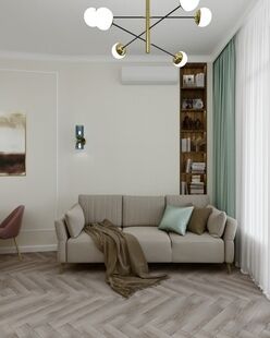 Фото № 3: Дизайн-проект двухкомнатной квартиры 65.5  м² Современный стиль для ЖК Маяк