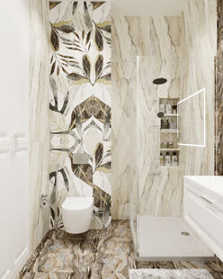 Фото № 6: Дизайн-проект двухкомнатной квартиры 65.5  м² Современный стиль для ЖК Маяк