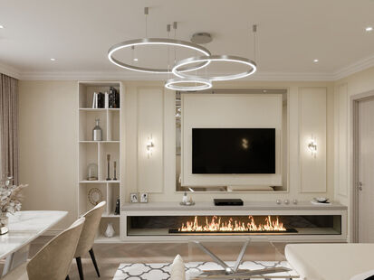 Фото № 4: Дизайн-проект трехкомнатной квартиры 68.57  м² стиль Модернизм для ЖК Московский