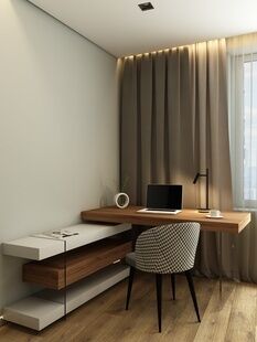 Фото № 3: Дизайн-проект трехкомнатной квартиры 92.68  м² стиль Модернизм для ЖК Приморский Квартал