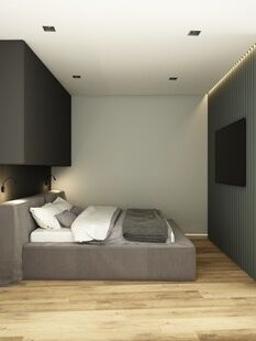 Фото № 5: Дизайн-проект трехкомнатной квартиры 92.68  м² стиль Модернизм для ЖК Приморский Квартал