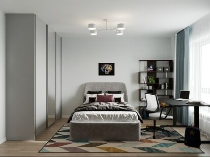 Фото № 5: Дизайн-проект трехкомнатной квартиры 75.34  м² стиль Модернизм для ЖК Бусиновский парк