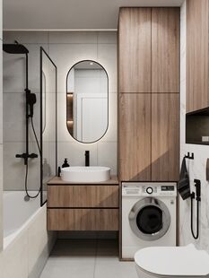 Фото № 3: Дизайн-проект трехкомнатной квартиры 75.34  м² стиль Модернизм для ЖК Бусиновский парк