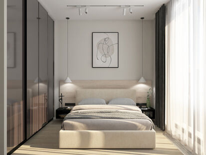 Фото № 1: Дизайн-проект двухкомнатной квартиры 48.61  м² стиль Модернизм для ЖК Событие