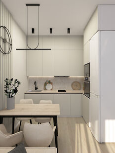 Фото № 2: Дизайн-проект двухкомнатной квартиры 48.61  м² стиль Модернизм для ЖК Событие