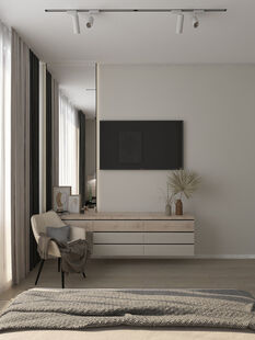 Фото № 4: Дизайн-проект двухкомнатной квартиры 48.61  м² стиль Модернизм для ЖК Событие