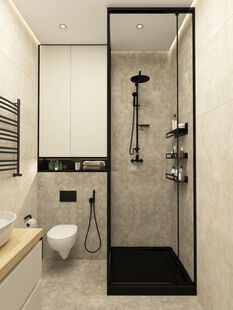 Фото № 6: Дизайн-проект двухкомнатной квартиры 48.61  м² стиль Модернизм для ЖК Событие