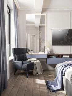 Фото № 6: Дизайн-проект трехкомнатной квартиры 77.9  м² стиль Модернизм для ЖК Питер