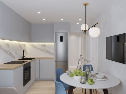 Фото № 1: Дизайн-проект двухкомнатной квартиры 56.24  м² Современный стиль для ЖК Московский