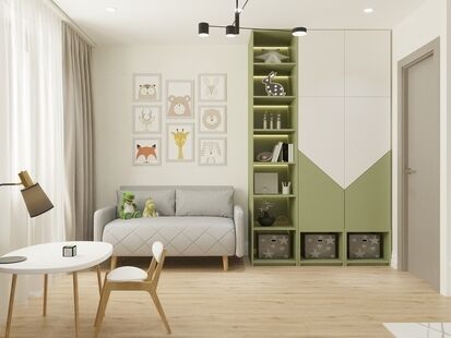 Фото № 6: Дизайн-проект двухкомнатной квартиры 56.24  м² Современный стиль для ЖК Московский