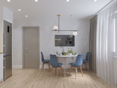 Фото № 5: Дизайн-проект двухкомнатной квартиры 56.24  м² Современный стиль для ЖК Московский