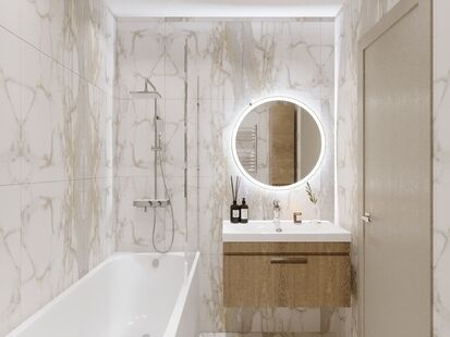 Фото № 3: Дизайн-проект двухкомнатной квартиры 56.24  м² Современный стиль для ЖК Московский