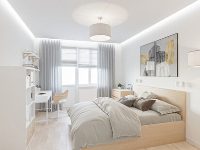 Фото № 6: Дизайн-проект четырехкомнатной квартиры 108.14  м² Современный стиль для ЖК Южный квартал