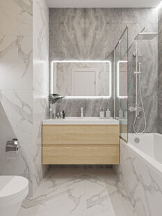 Фото № 4: Дизайн-проект четырехкомнатной квартиры 108.14  м² Современный стиль для ЖК Южный квартал