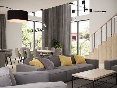 Фото № 6: Дизайн-проект дома/коттеджа 118.78  м² Современный стиль для этажа частного дома в кп речной