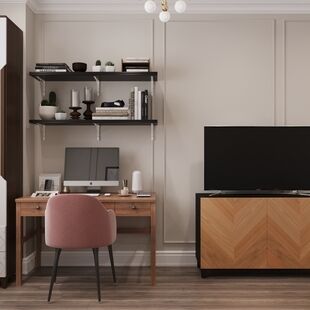 Фото № 2: Дизайн-проект однокомнатной квартиры 32.2  м² Современный стиль для ЖК Инновация