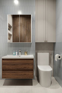 Фото № 4: Дизайн-проект однокомнатной квартиры 32.2  м² Современный стиль для ЖК Инновация