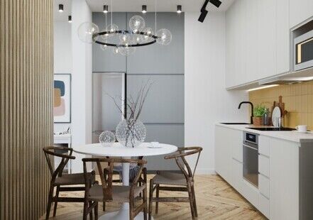 Фото № 2: Дизайн-проект трехкомнатной квартиры 75.8  м² стиль Модернизм для ЖК Румянцево Парк