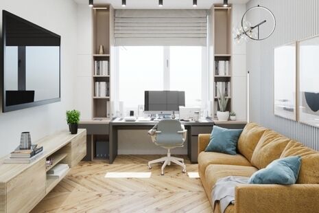 Фото № 5: Дизайн-проект трехкомнатной квартиры 75.8  м² стиль Модернизм для ЖК Румянцево Парк