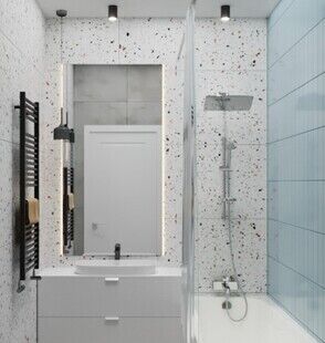 Фото № 3: Дизайн-проект трехкомнатной квартиры 75.8  м² стиль Модернизм для ЖК Румянцево Парк